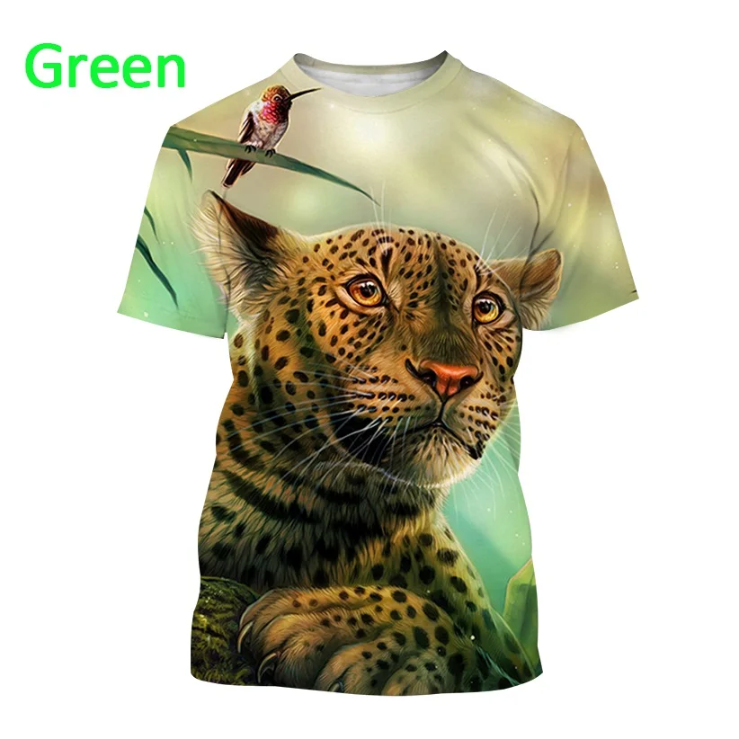 New Animal Leopard Short-sleeved T Shirt Men\'s Casual Fashion Streetwear T Shirt Unisex Harajuku Printed Top