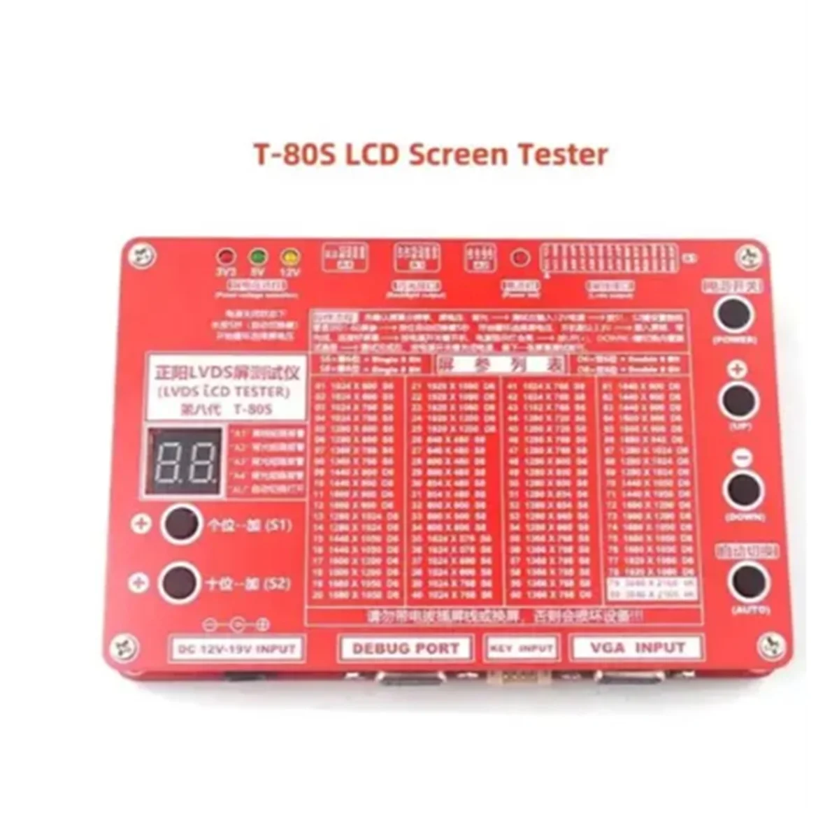 T-80s Lvds Lcd Led Tester Tv Panel Display Screen Tester for Laptop Tv Repair Test Tool Kit 8th Generation V8.0 US PLUG