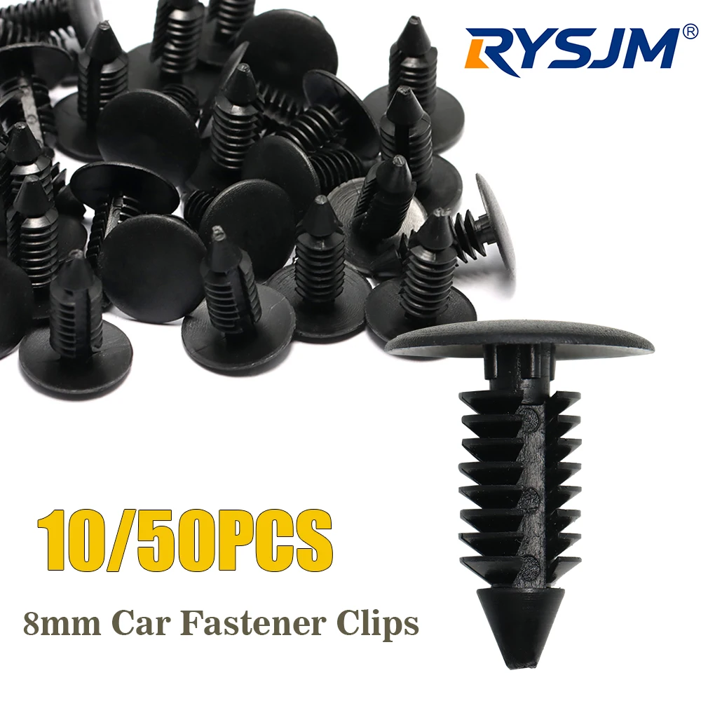 10 Peças de Clipes de Fixação Automotivos com Parafusos Autoatarraxantes de 8mm, Clipes de Plástico para Para-lama, Para-choque e Protetor de Carro, Acessório Automotivo