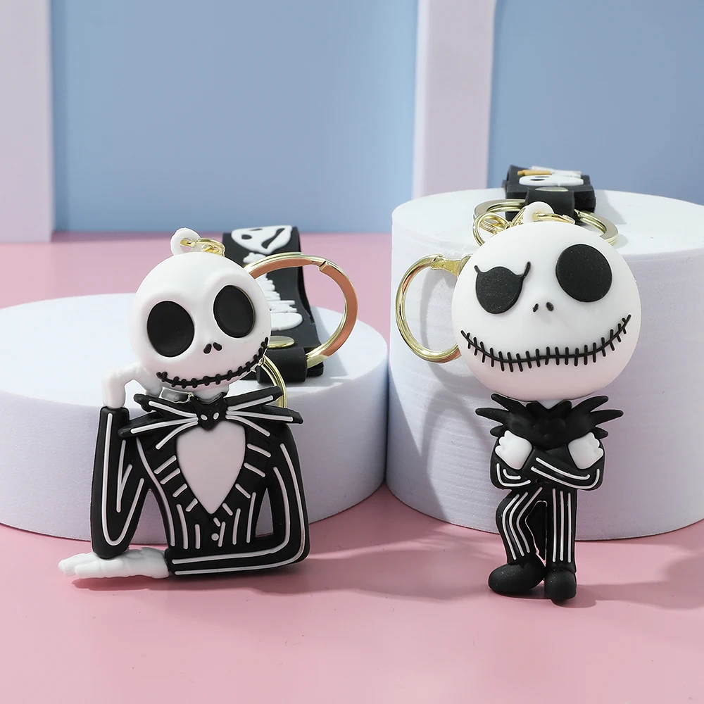 عشية عيد الميلاد مخيف الهيكل العظمي جاك المفاتيح سيارة المفاتيح لطيف وممتعة وشخصية حقيبة تزيين مُثبت مع Sig التذكارية