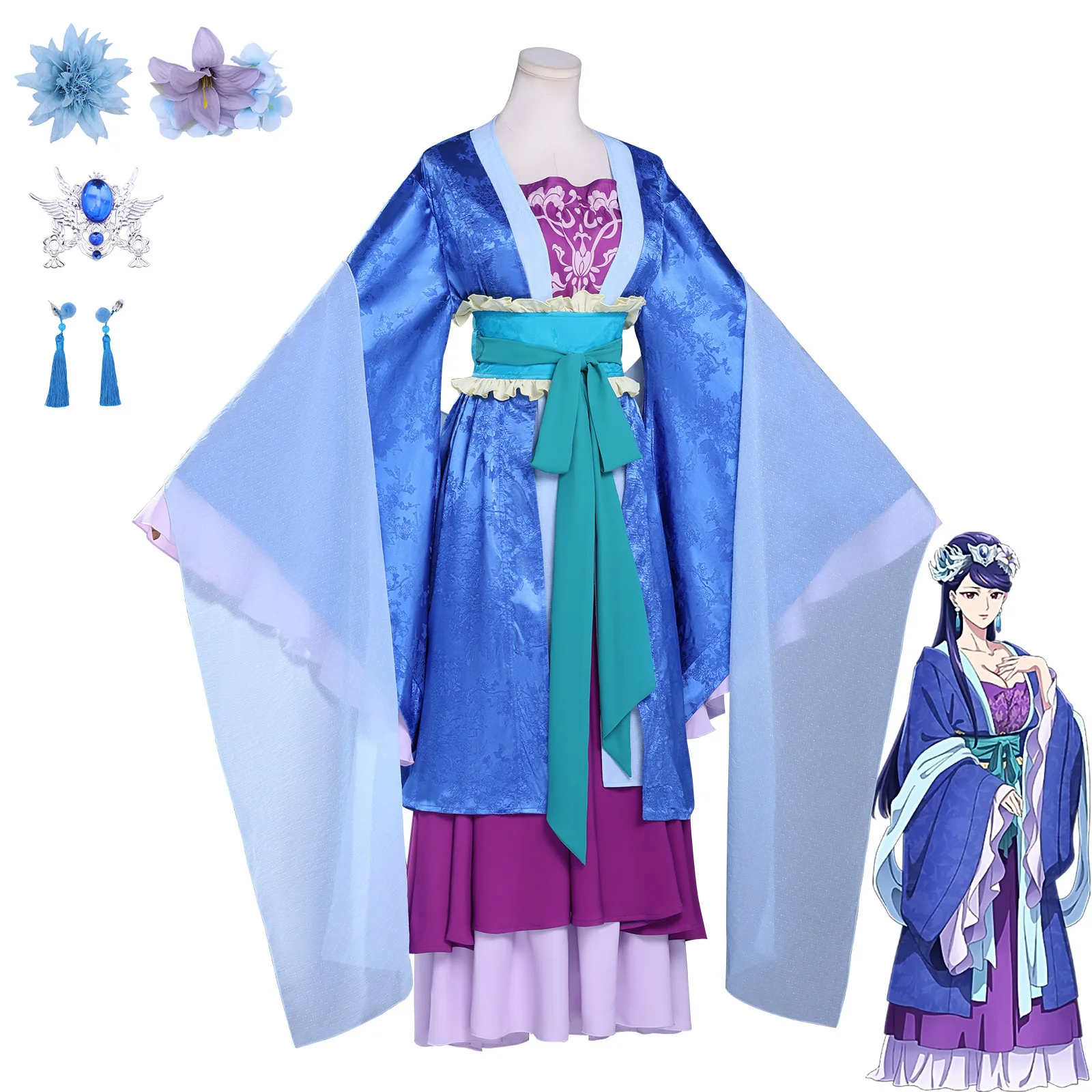 أنيمي يوميات الصيدلي عارضة الأميرة لي هوا تأثيري الزي للسيدات فستان طويل الأكمام مجموعة نمط جديد #2