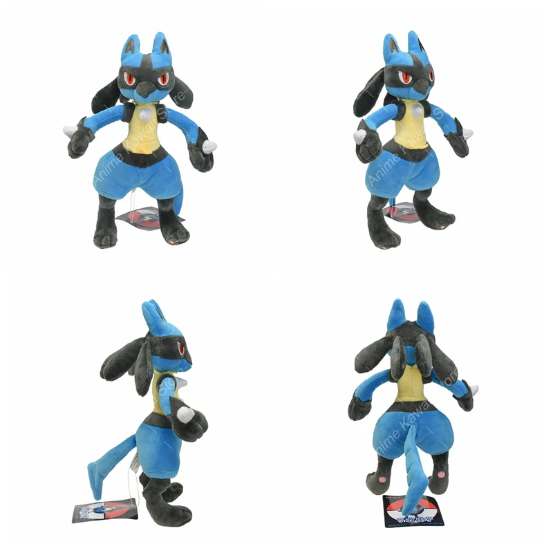 Mega Lucario Pokemon Plush Stuffed Toys Kawaii Riolu Shiny Lucario Halloween Quality Animal Peluche Doll Children Kids Gifts