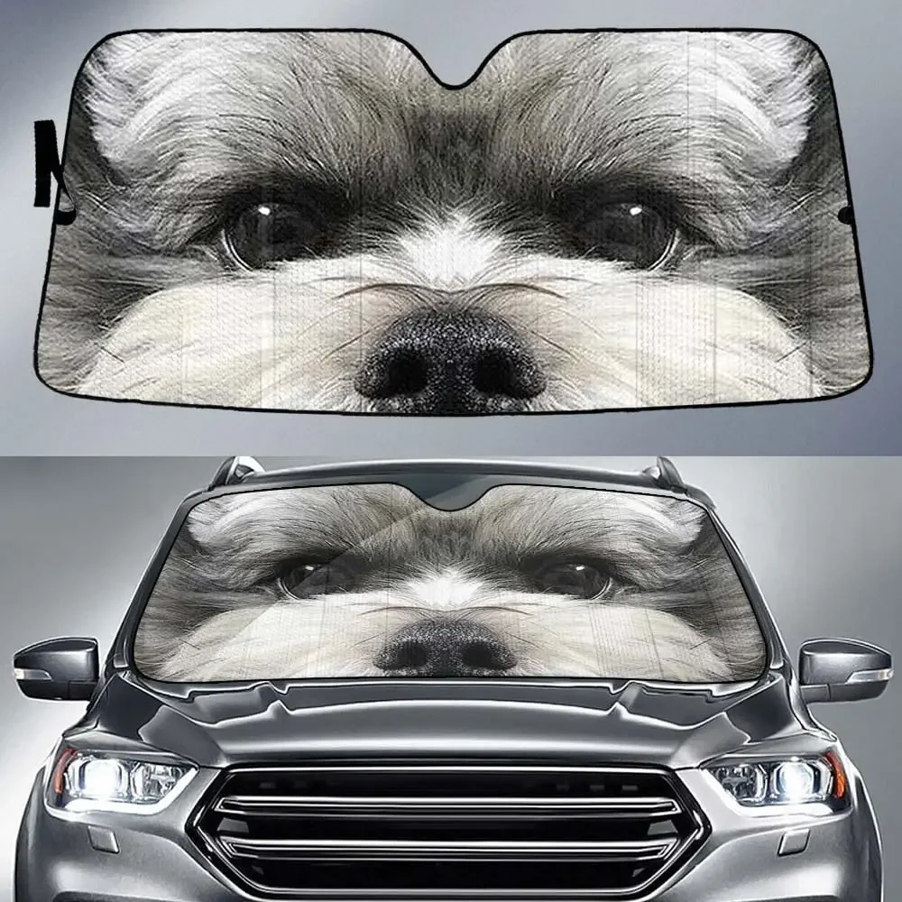 Automatyczna osłona przeciwsłoneczna 3D Old English Sheepdog Eyes do przedniej szyby, stara angielska osłona przeciwsłoneczna do samochodu do wystroju samochodu, prezent dla starego Englis