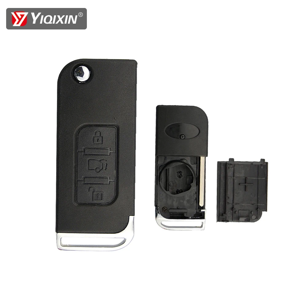 Para indiano mahindra roger xuv remoto chave do carro escudo capa caso fob habitação 3 botões flip dobrável substituição lâmina sem cortes sem logotipo