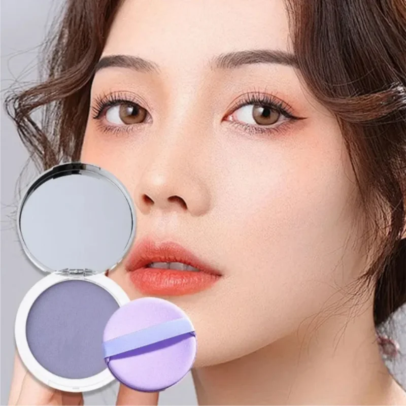 Lavender Pressed Powder Matte Powder Lasting Oil Control Full Coverage Face Compact Setting Powder Makeup Foundation Cosmetics