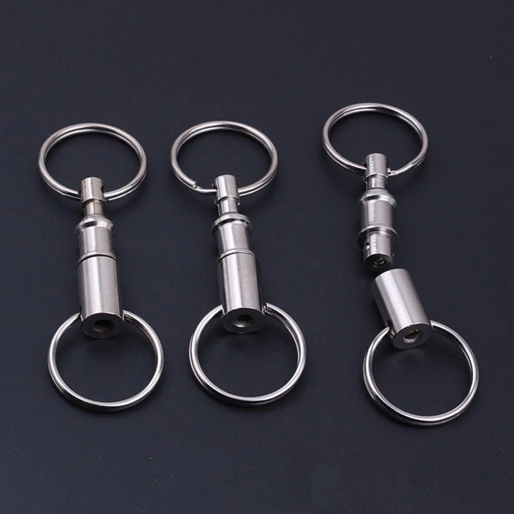 8 Pcs Detachable Keychain Rings Metal Outdoor Double Keychains Quick Release Dual