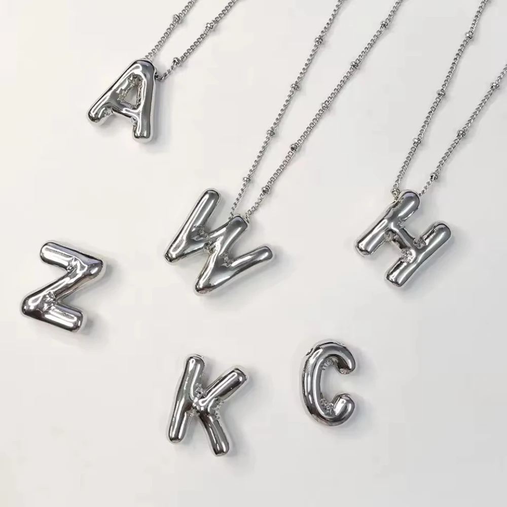 Hot Sell Daily Style Alphabet A-Z Letter Charms Pendant Necklace DIY Gold Silver Color Necklace Gift for Girl and Boy