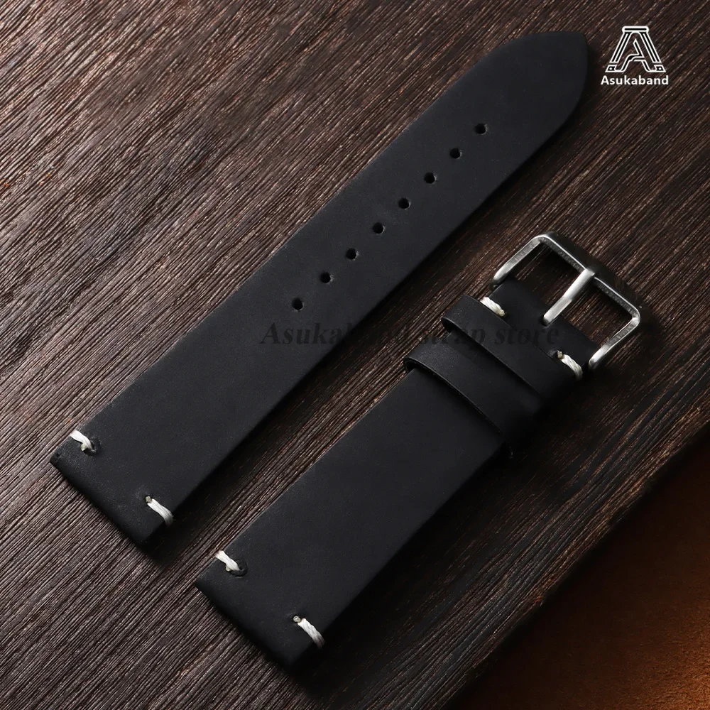 18/19/20/21/22/24mm Vintage Öl-Wachs-Leder-Uhrenarmband für Omega für Seiko Handgenähtes Rindsleder-Armband Smartwatch-Armband – Detail 13