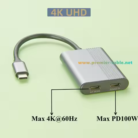 AR Smart Glasses USB C Hub, 2-Port USB-C Hub with DP Alt Mode Video Output 4K@60Hz, 100W PD Fast Charging for Switch, Steam Deck