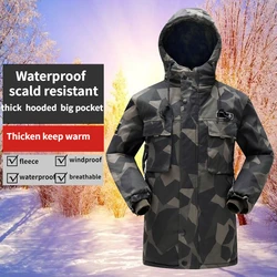 Coats Man Winter 2023 Heated Heavy Jacket Men Long Coat Hooded Parkas Outer Fleeced Clothing Waterproof Thick Padded Overcoat