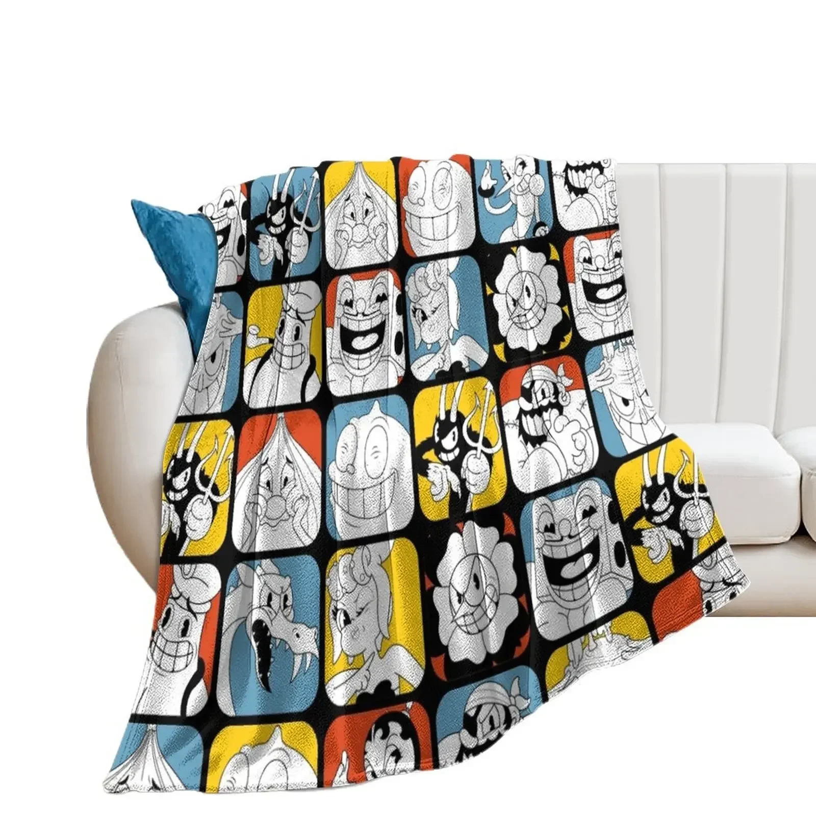 

Cuphead Bosses Throw Blanket Luxury Designer Retros Blankets