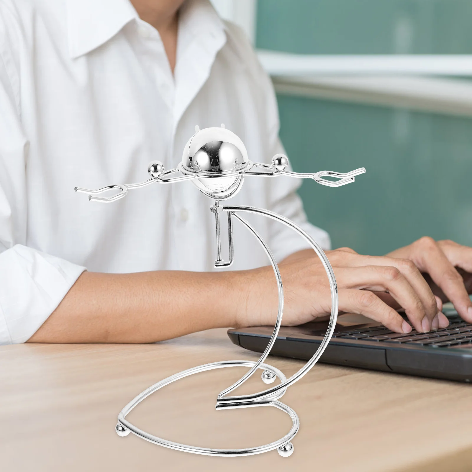 Estátua de Pessoa de Ferro em Metal, Ornamento de Equilíbrio para Mesa, Decoração de Física para Casa, Escritório, Prateleira, Estante, Simples