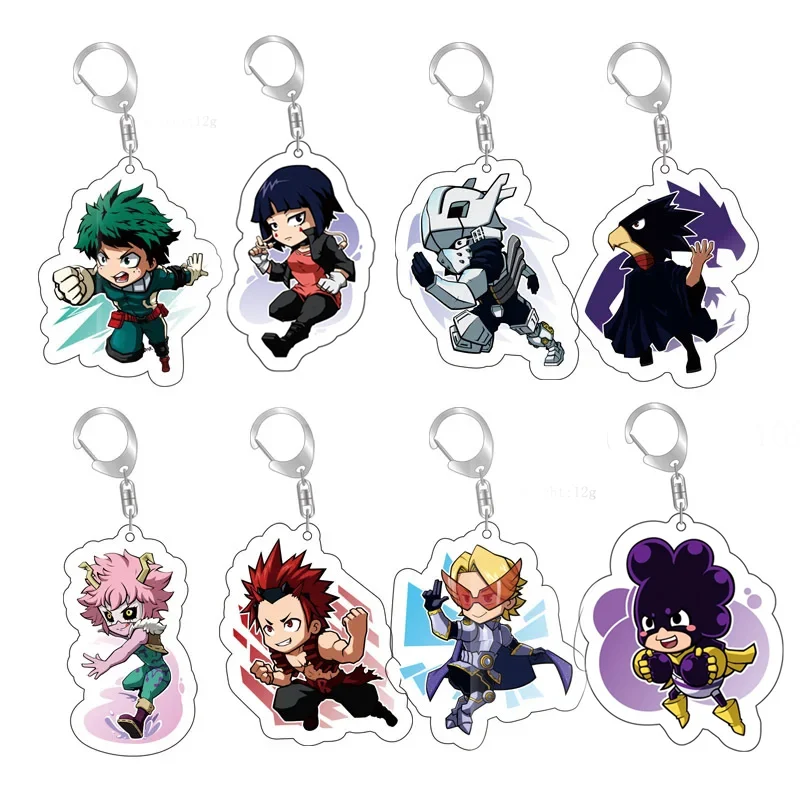 My Hero School Anime Collection Keychain Midoriya Izuku Deku Kirishima Eijiro Jiro Kyoka Character Pendant Gift for Bag Backpack