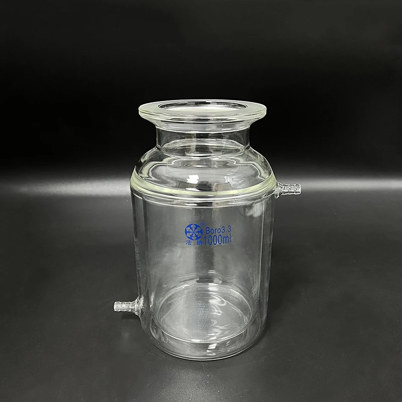 

Double-layer cylindrical flat bottom open reactor bottle,Capacity 1000ml,100mm flange outer diameter,Reaction flask