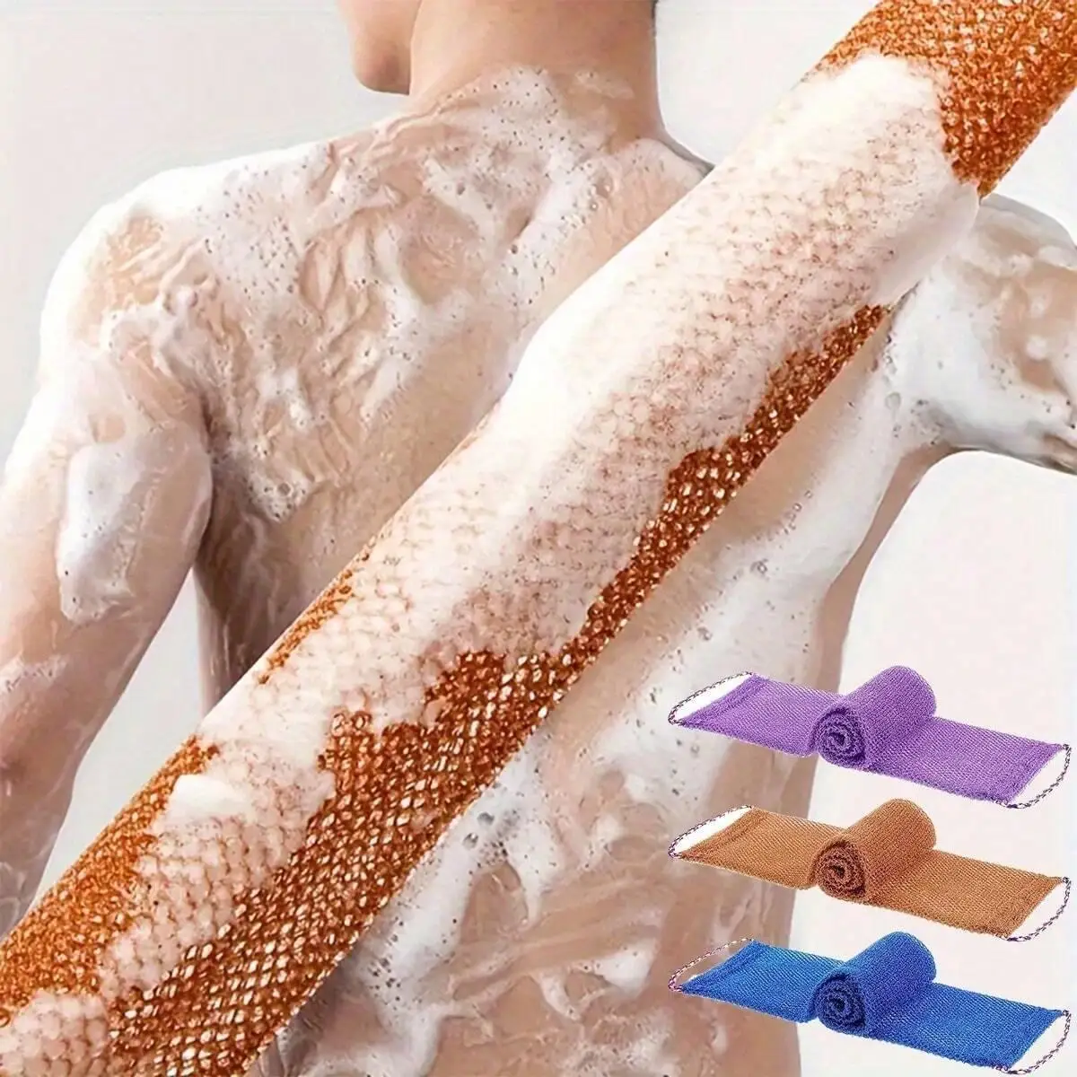 

1Pcs Extra Long African Net Sponge, Durable Exfoliating Mesh Bath Towel, Quick Foaming Shower Puff for Dead Skin Removal and Body Scrub