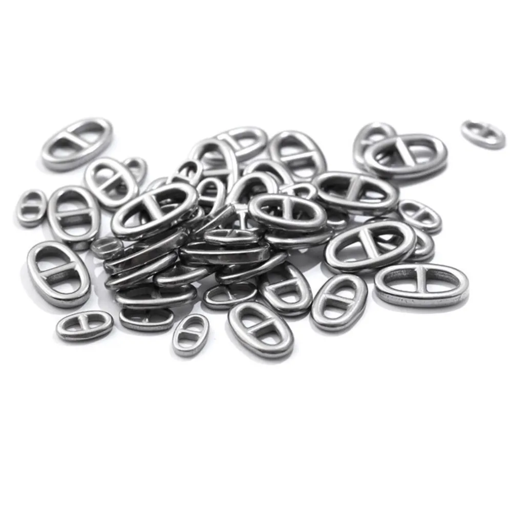 5Pcs Stainless Steel Oval Pig Nose Charms Connectors Pendant Accessories For DIY Jewelry Making Necklace Bracelet Findings