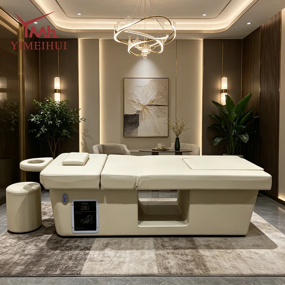 Modern Luxury Multi-functional Spa Table Electric Facial Massage Shampoo Bed for High-end Beauty Salon & Clinic