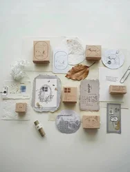 Vintage The Emotions Of Seasons Wooden Rubber Stamp for DIY Scrapbooking Photo Album Card Making
