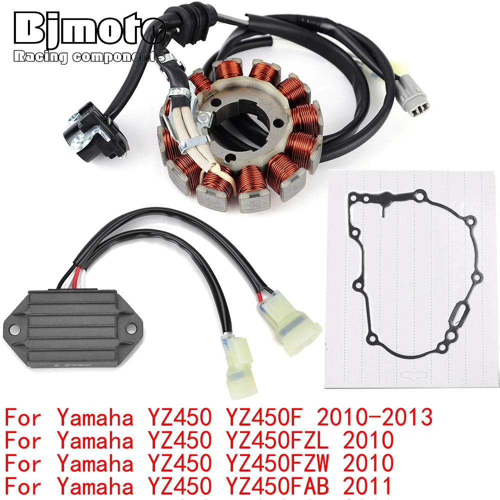 

YZ450 2013 YZ 450 Engine Stator Coil+Voltage Regulator rectifier For Yamaha YZ450 YZ450F 2010 2011 2012 With Gasket