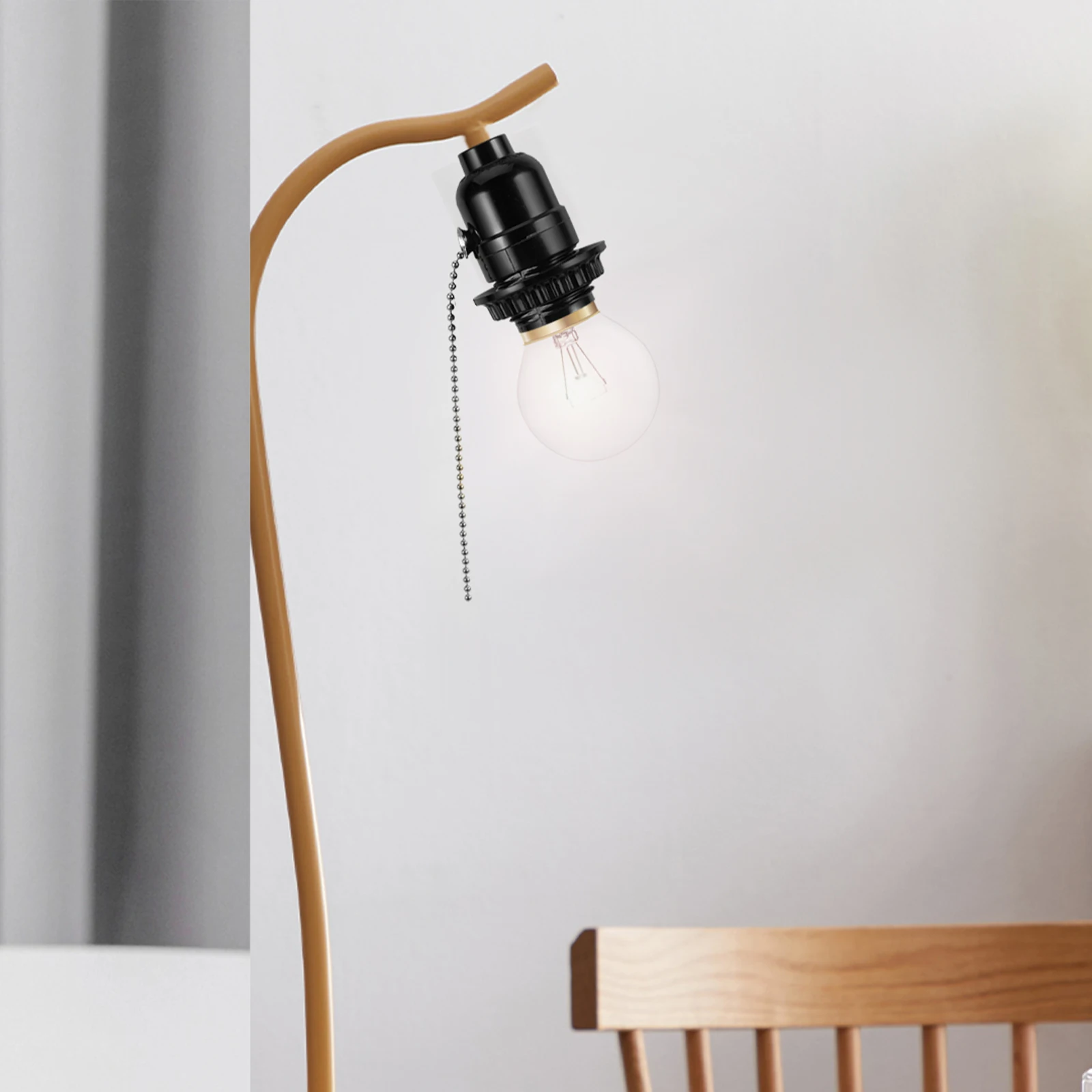 

Electric Wood Lampholder E27 Pull Chain Ceiling Light Lamp Holder Pullswitch Light Fixture Stable Lamp Base Adapter
