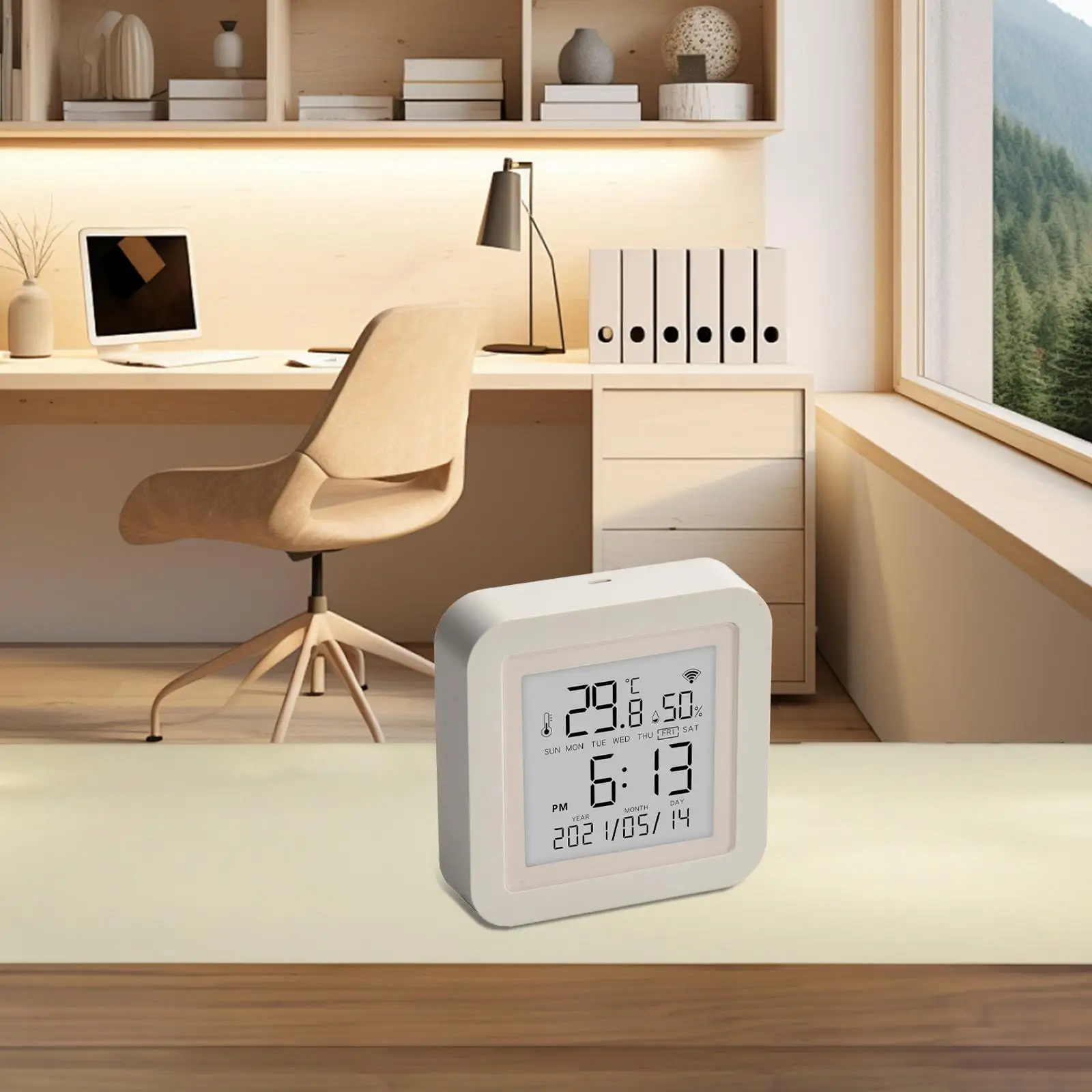 

For Smart Life For Smart Home WiFi Indoor Sensor Temperature And Humidity Monitoring Third Party Voice Support