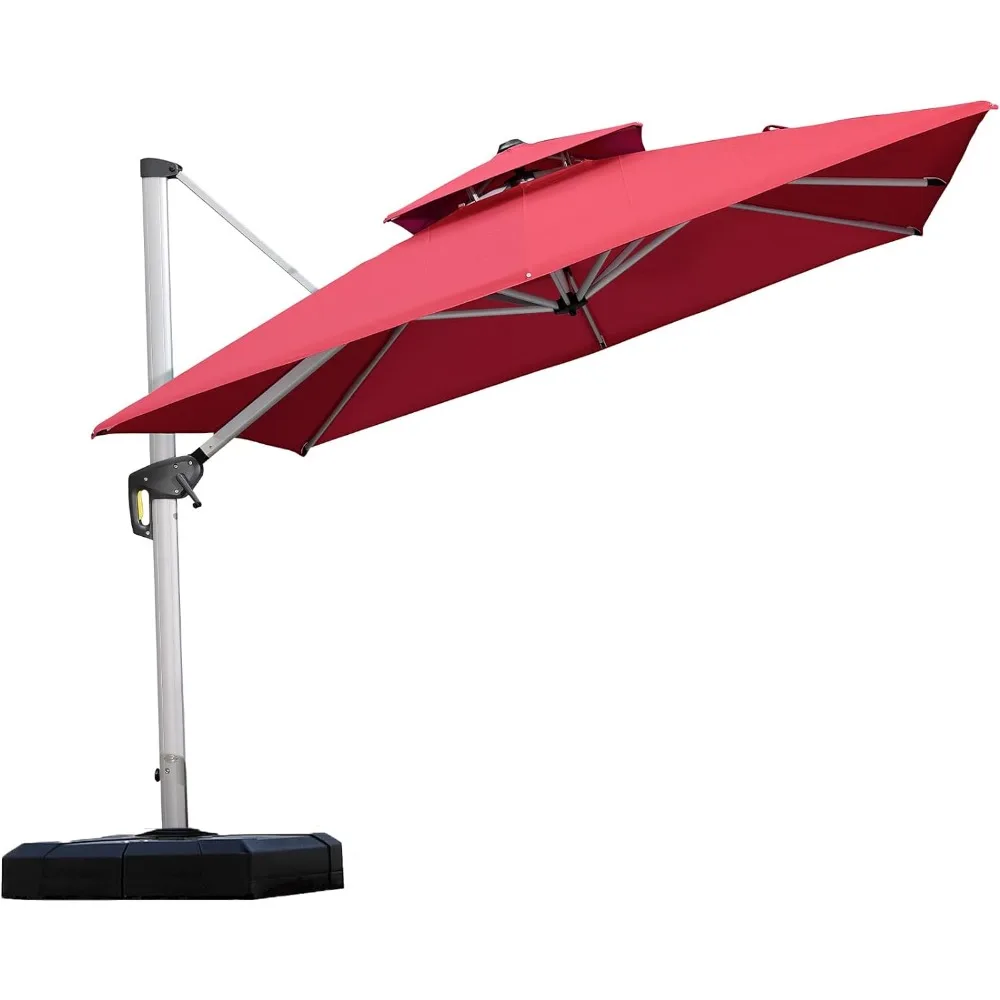 

Patio Umbrella 9ft Outdoor Square Umbrella Large Cantilever Umbrella Windproof Offset Heavy Duty Sun, Terra