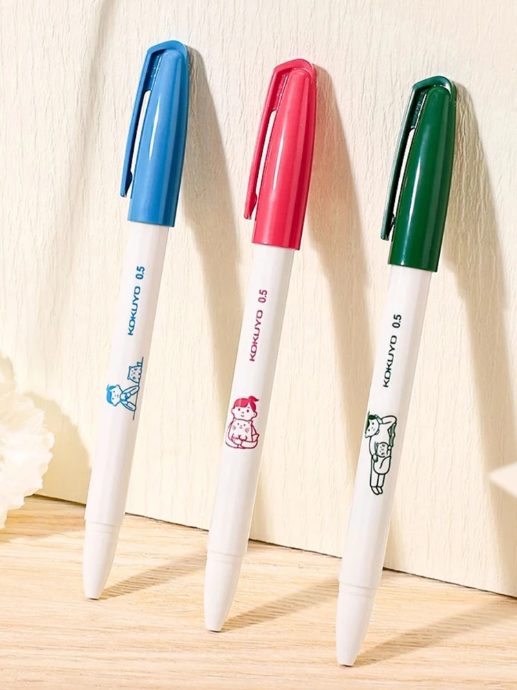 1pcs Kokuyo X Noritake Joint Name Limited 0.5 Gel Pen Cat And Girl Press Quick-drying Smooth Signature Pen Japanese Stationery