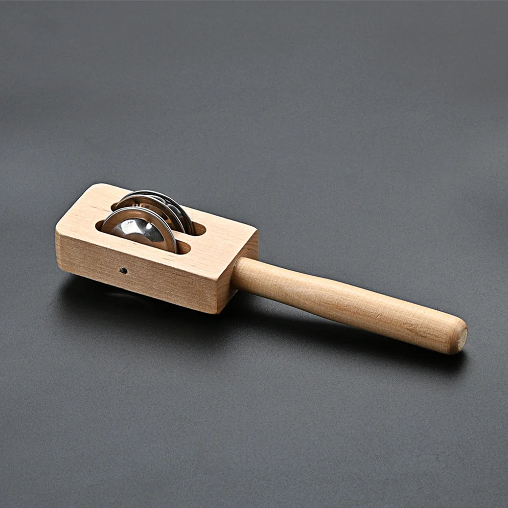 

Wooden Baby Hand Bell Shaking Percussion Musical Instrument for Kids Early Learning Jingle Stick Educational Fun