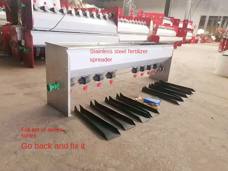 Rear mounted electric fertilizer applicator for stainless steel large tractors