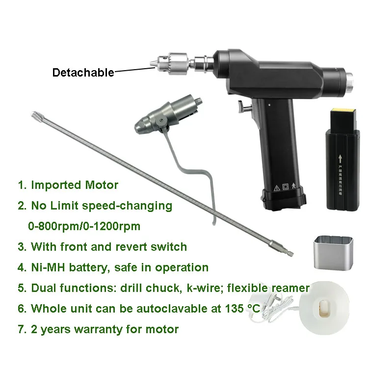 Surgical Stryker Drilling Machine Orthopaedics Dual Function Cannulated Power Orthopedic Bone Ortho Drill With Battery