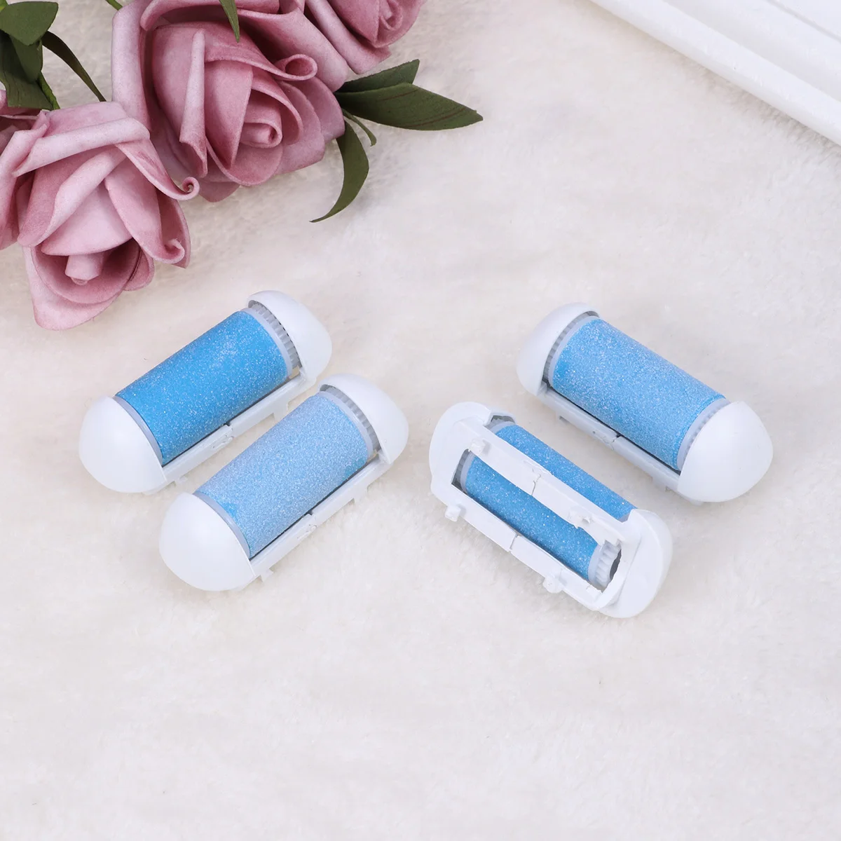 

10pcs Replacement Roller Heads For Foot Grinder Water Resistant Plastic Material Ergonomic Design Portable Foot Care Tool