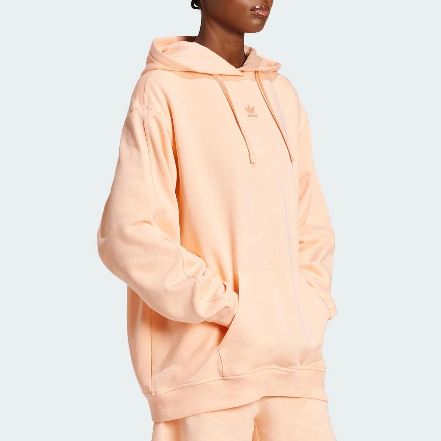 Adidas genuine clover women's hooded pullover, durable knit sweatshirt JJ3499