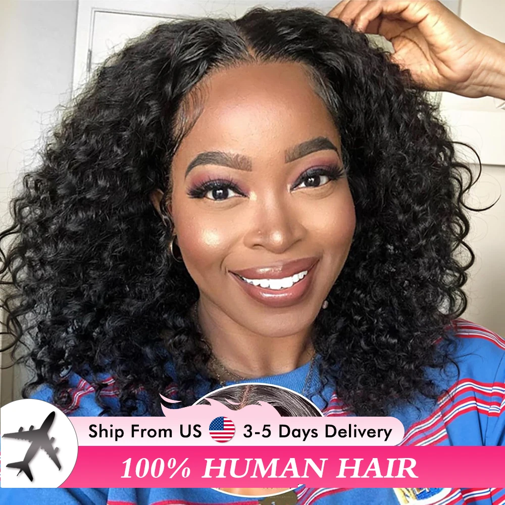 

Wear And Go Glueless Wigs Human Hair For Women Ready To Go 6x4 Pre Cut Lace Closure Bob Wig Short Kinky Curly Lace Front Bob Wig