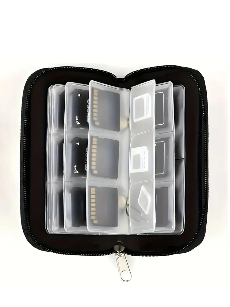 Speicherkarten-Aufbewahrungstasche Tragetasche Halter Geldbörse 22 Fächer für CF/SD/Micro SD/SDHC/MS/DS Spielzubehör Speicherkartenbox – Detail 1