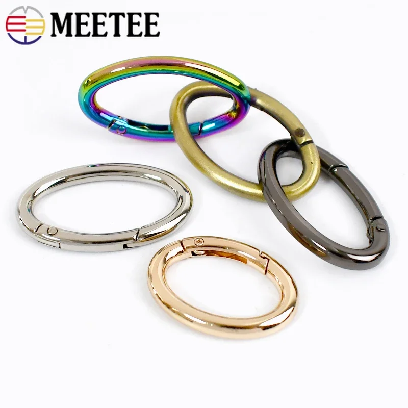 5/10Pc Anello Ovale Aperto Molla di Metallo Chiusura a scatto Borsa Cinghia Clip Fibbia Indumento Collare per cani Gancio a catena Fibbie per