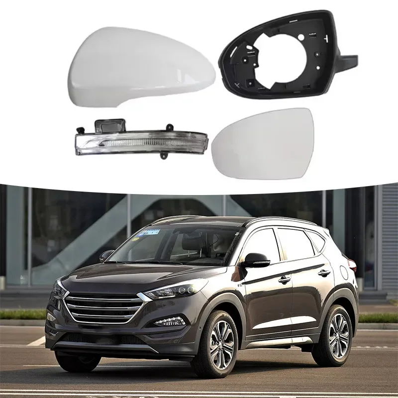 for Hyundai for Tucson 15 20 Rearview Mirror Cover Turn Signal Light Lens Side Mirror Housing Exterior Trim