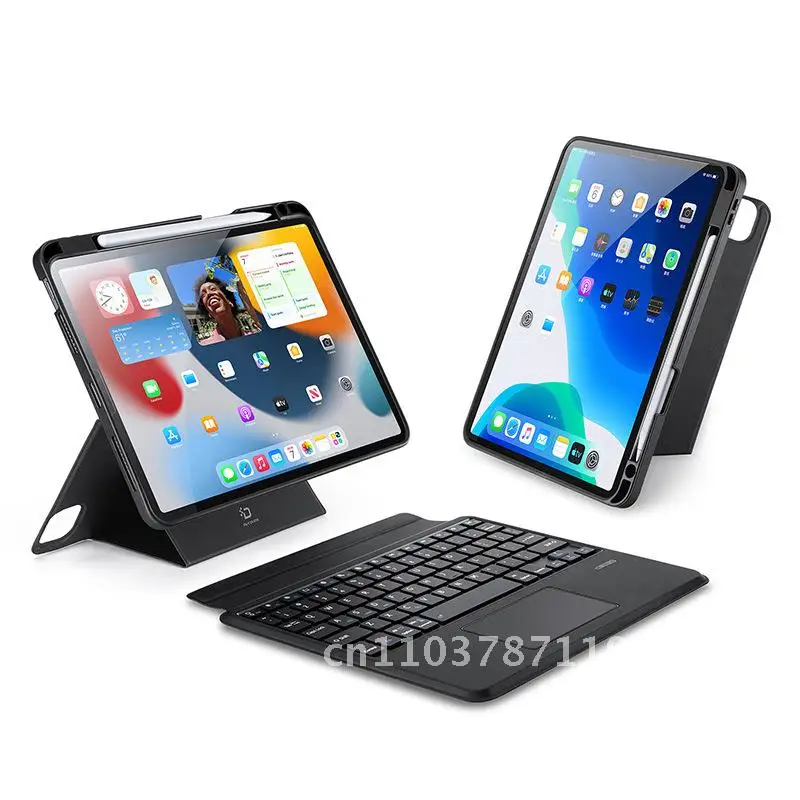 

Wireless Bluetooth Keyboard Magnetic Protective Cover Compatible with Multiple Models Black Ergonomic Design
