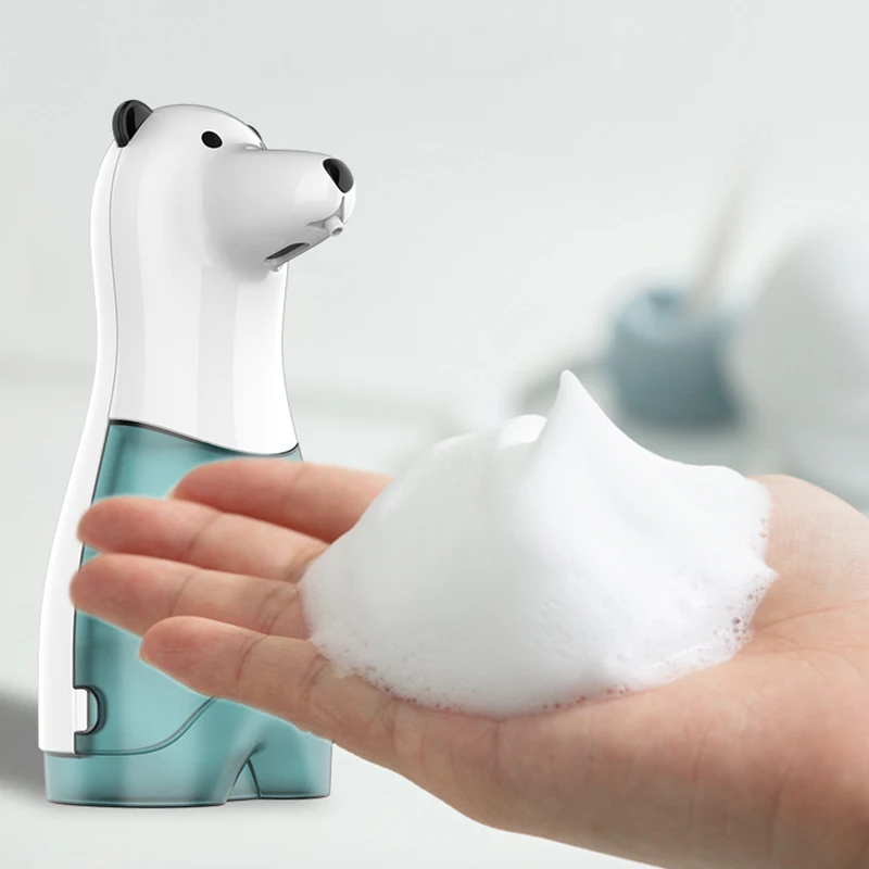 Cartoon Bear Bathroom Liquid Soap Dispenser  Automatic Rechargeable Touchless Induction Hand Sanitizer Foam Dispenser