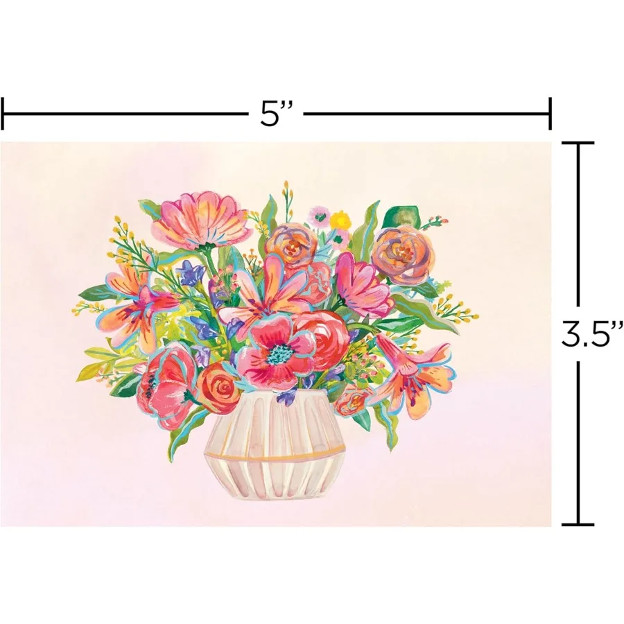 14枚の空白カード、封筒とシール付き、結婚式の招待状、感謝状、個人的な挨拶用の花柄、エレガントな花柄