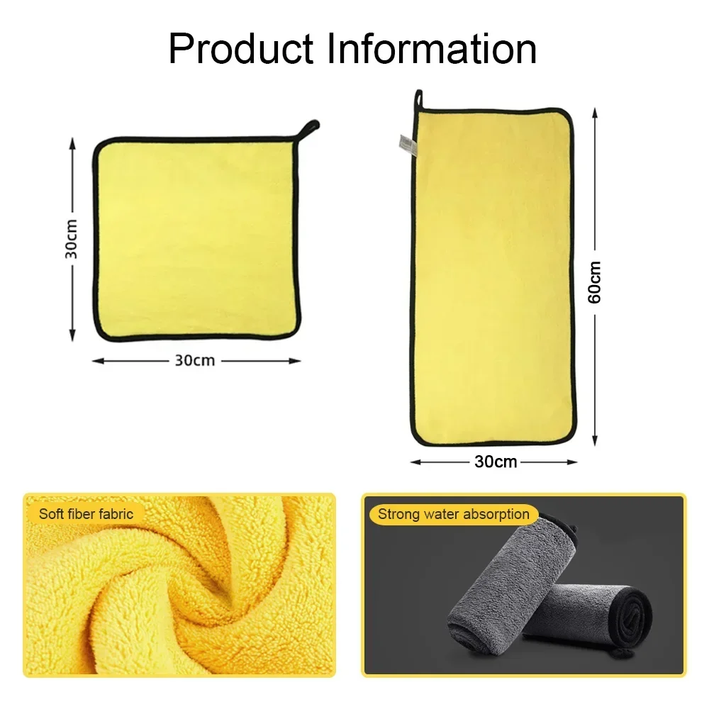 Microfiber Cleaning Towel Car Cleaning Cloths Professional Detailing Car Drying Microfiber Towel Wash Towels Accessories
