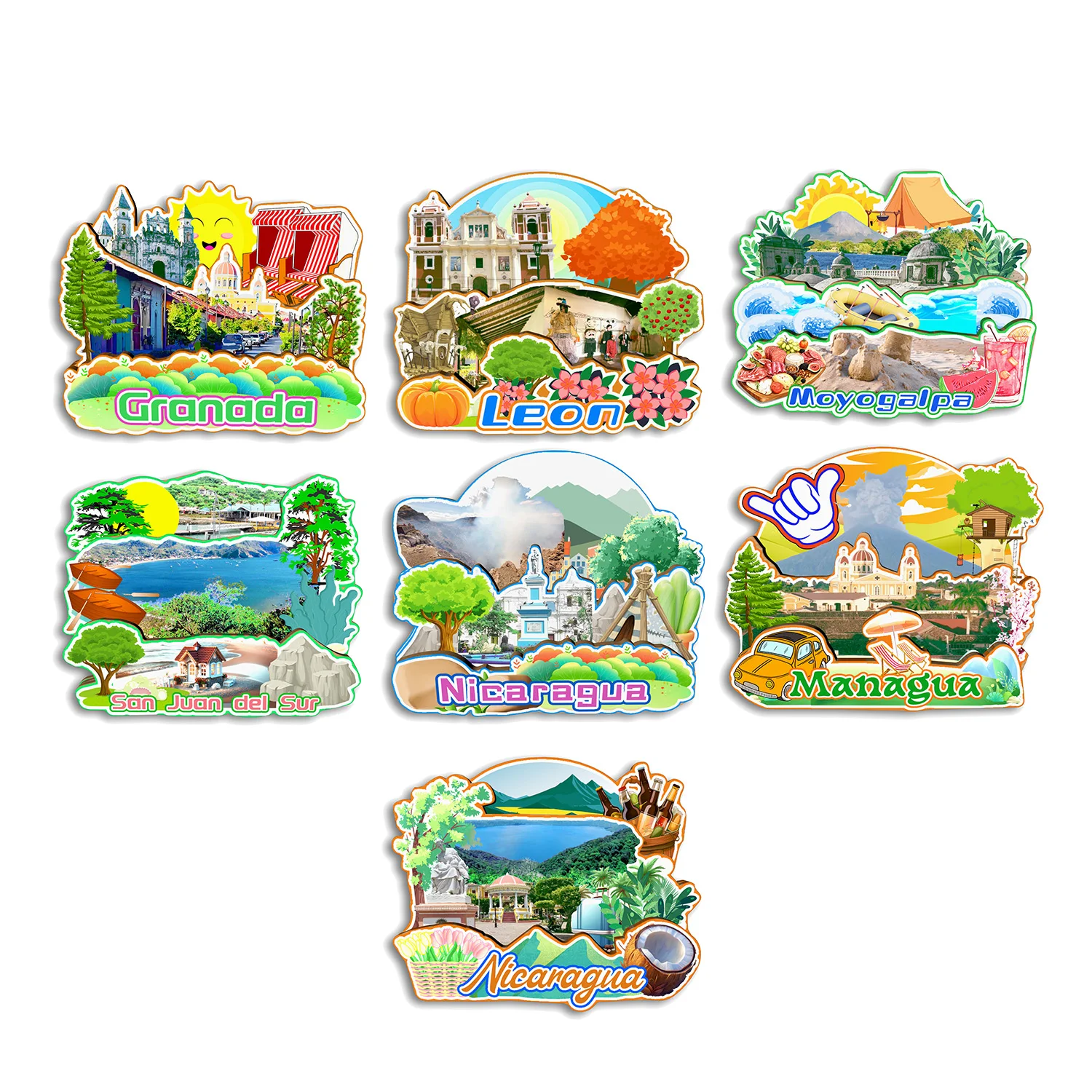 Managua San Juan Del Sur Moyogalpa Granada Leon Nicaragua Fridge Magnet Travel Souvenir Gift