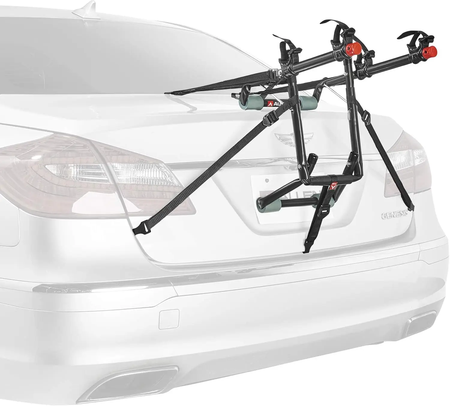 

Deluxe 2-Bike Trunk Mount Rack, Model 102DN-R, Black - Easy Installation for Car Bikes