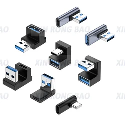 USB 3,0 Notebook U Adapter 90 Grad Männlichen zu Weiblichen Typ-C Adapter Abgewinkelt Rechts & Links und Up & unten Verlängerung Stecker 10 Gbps