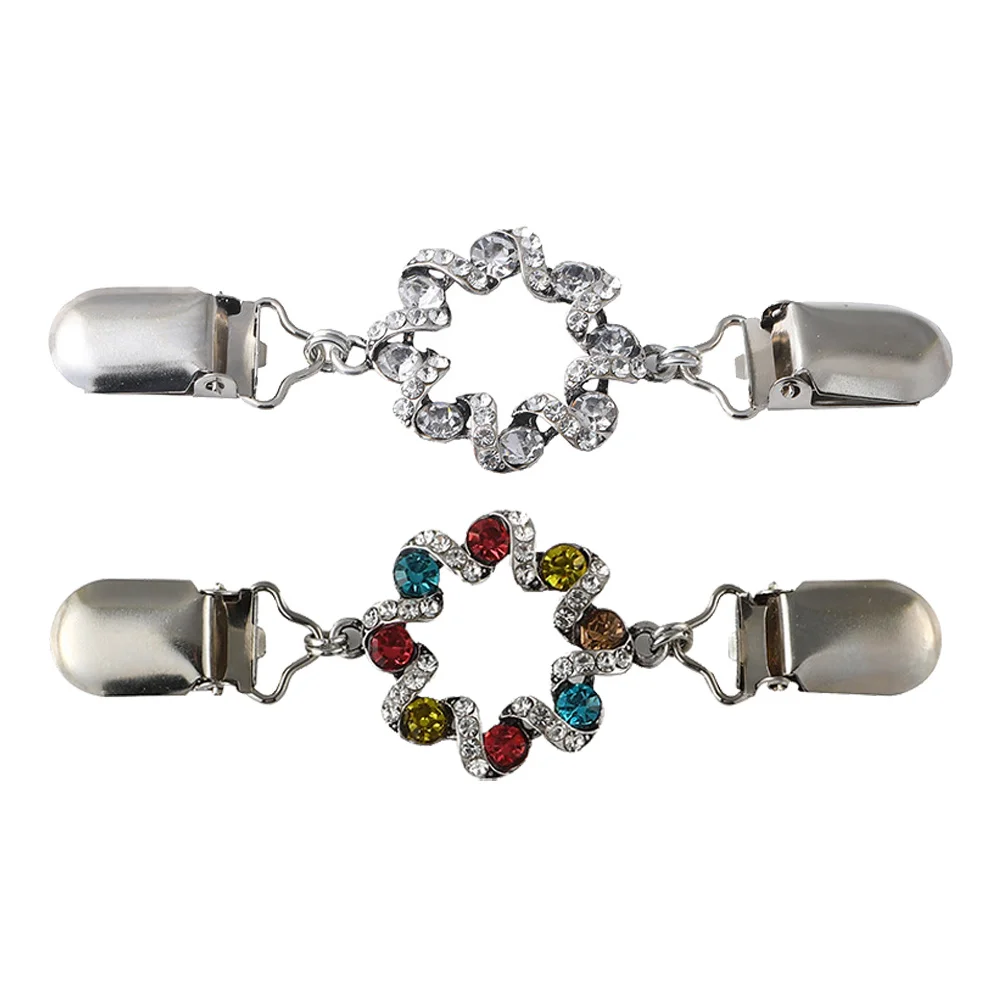 2 قطعة مشبك وشاح اللؤلؤ بروش كليب الملابس الأنيقة ديكور للنساء وشاح الموضة ملحق الثدي دبوس الحبل السحابة