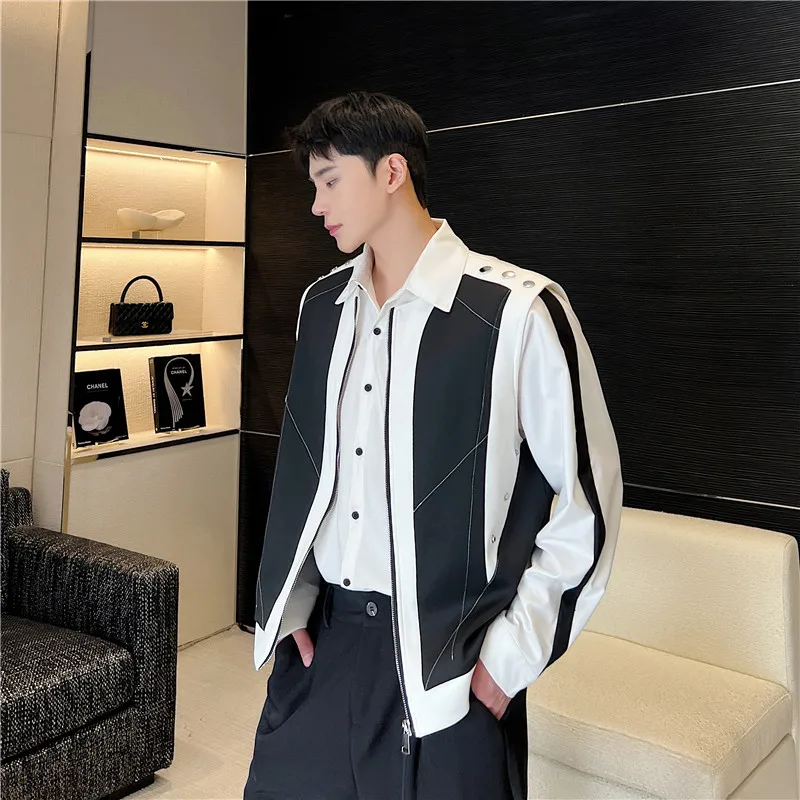 

Sli Металлическая нашивка на плечо Slim Fit Jaet Мужская верхняя одежда Весна Новое поступление Базовый молодежный тренд Повседневная одежда на молнии