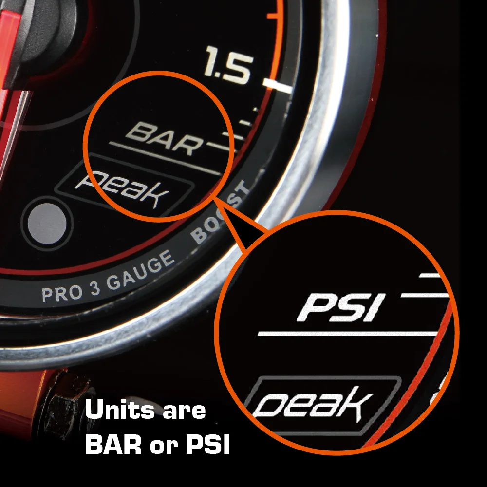 Premium Overcurrent protection Turbocharged Analog boost Gauge Meter