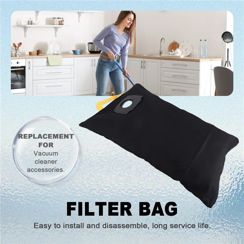 Vacuum Cleaner Parts Cloth Dust Bag Washable Filter Bag For Karcher WD4 WD5 WD6 Premium Vacuum Cleaner Accessories Black