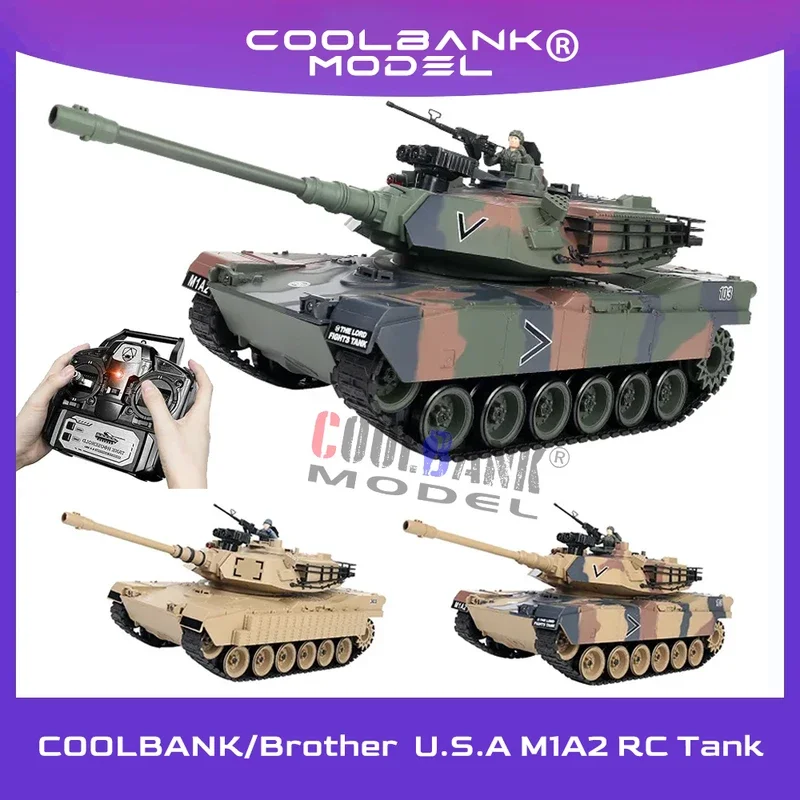 Controle remoto RC Battle Tank com luz e som Water Bomb, Airsoft Balls, luz e som Water Bomb, 1/18 M1a2, 2.4g