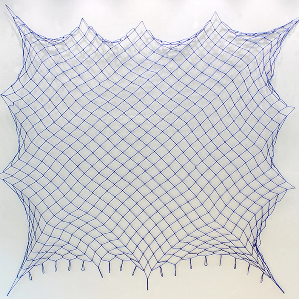 Ocean Themed Party Decorations Fishnet Home Office Wall Mediterranean Sky-blue Cotton Rope