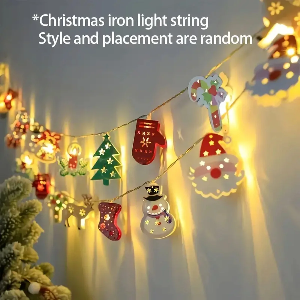 1pc Charming LED Christmas String Lights - Santa, Snowman & More - Perfect for Indoor Holiday Decor, Parties & Bedroom Ambiance